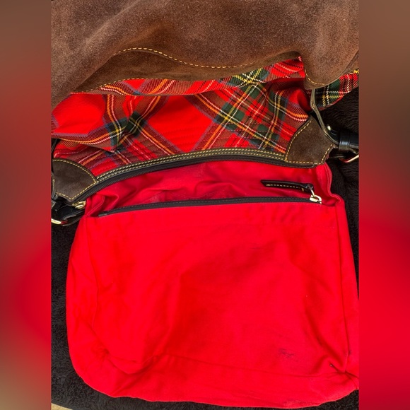 EUC  Retail $350 Dooney & Bourke Red Tartan Shoulder Bag - Picture 6 of 13